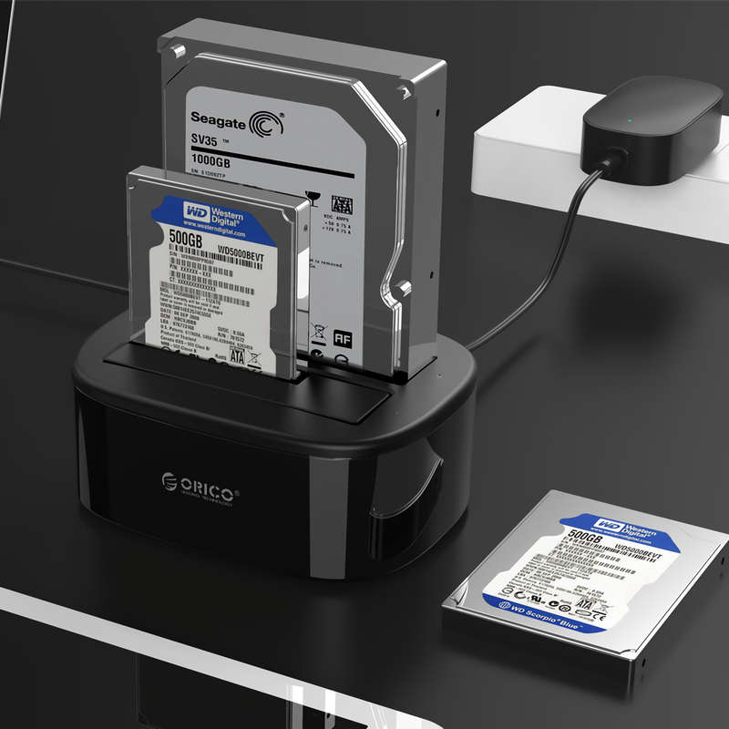 ORICO 6228US3 2.5 / 3.5 inch 2 Bays USB3.0 Hard Drive Docking Station HHD SSD SATA Enclosure Support