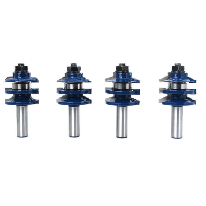 4PCS Jigsaw Tenon Knife Set Door Panel Knife Woodworking Milling Cutter Tungste
