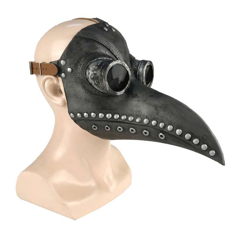 Halloween Medieval Steampunk Plague Doctor Bird Mask Latex Punk Cosplay Masks Long Nose Beak Adult H