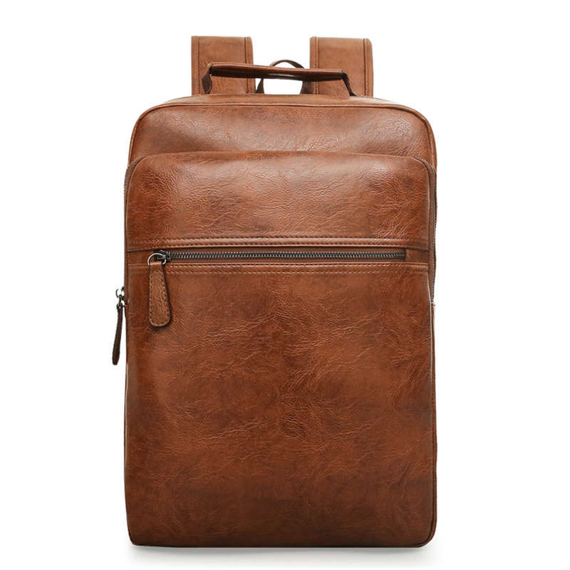 New 13L Outdoor Business Travel USB Laptop Backpack Waterproof PU Leather Should