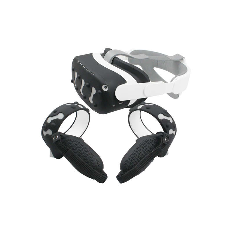 5 In1 Front Cover Eye Mask Pad For Oculus Quest 2 Touch Controller Silicone Grip Skin Thumb Button K