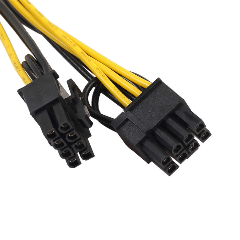 Rexlis 6Pin Female To Dual 8Pin(6+2) Male Power Adapter Cable 20Cm Graphics Card Splitter Cable Pci-