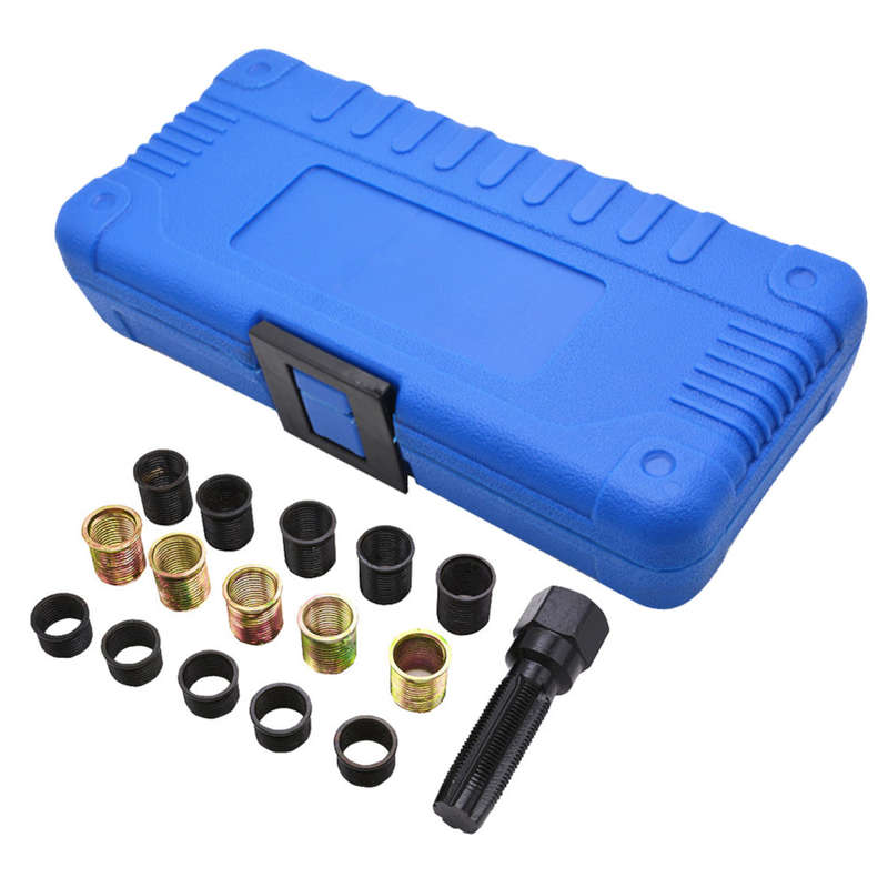 16Pcs Vehicle Spark Plug Tap Automobiles Steel Maintance Auto Thread Repair Kit
