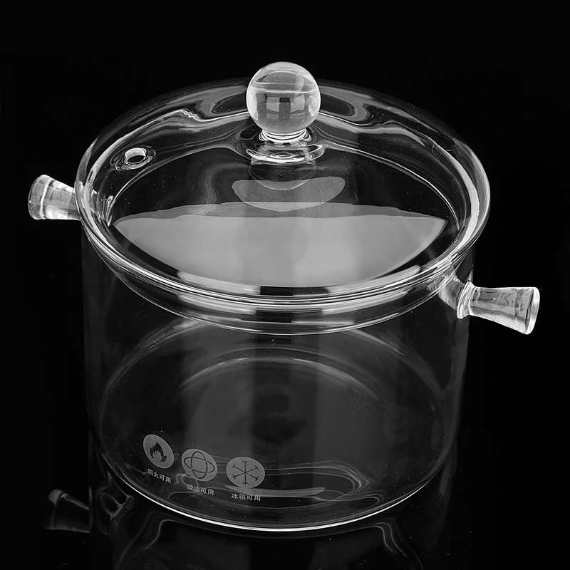 New 1.5/1.7L Resistant Clear Glass Cooker Pot Soup Heat Bowl Food Milk Cooker Tool Heating Kit
