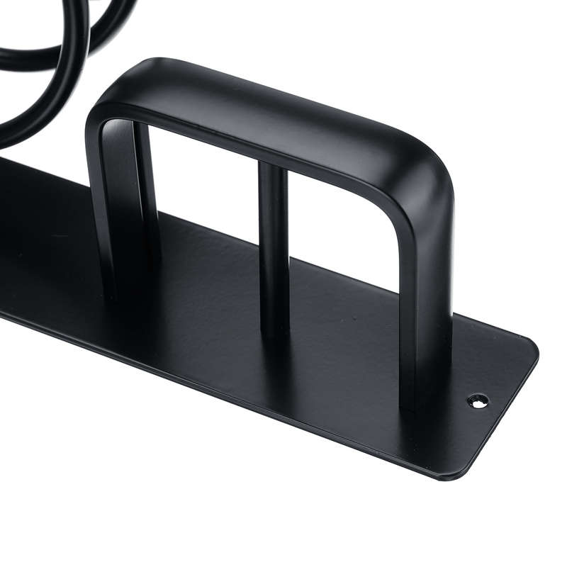 Wall Mounted Hair Dryer Holder Rack Bathroom Hair Straightener Shelf Storage Net (Color1 Black)