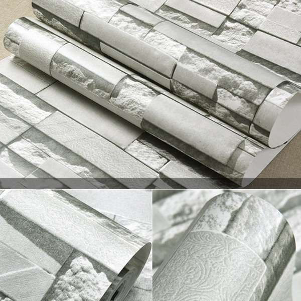 Brick Pattern 3D Textured Non-woven Wallpaper Sticker Background Home Decor