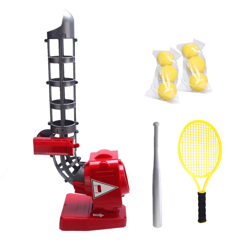 Auto Cricket Soft Ball Bowler Shooter Thrower Automatic Pitching Machine with Bat Sport Training Kid