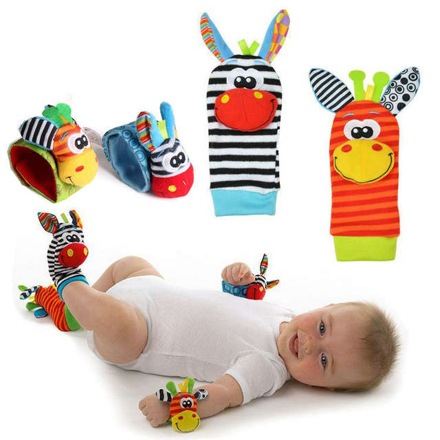 New Baby Animal Wrist Band Rattle Socks Baby Watch With Rattle To Comfort Baby Plush Toys
