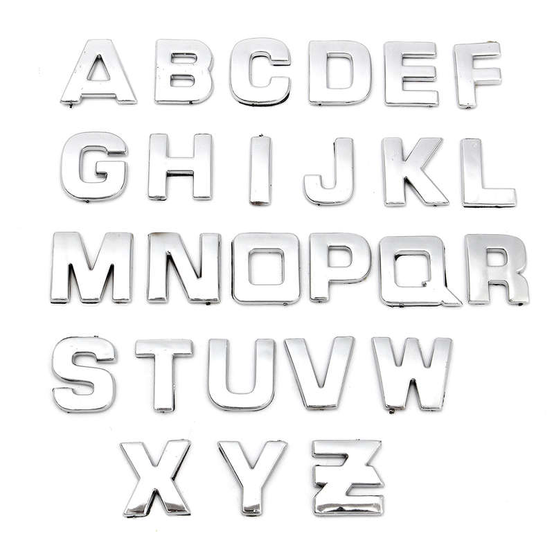 40pcs 3D DIY Metallic Alphabet&Number stickers car Emblem letter Badge Decal