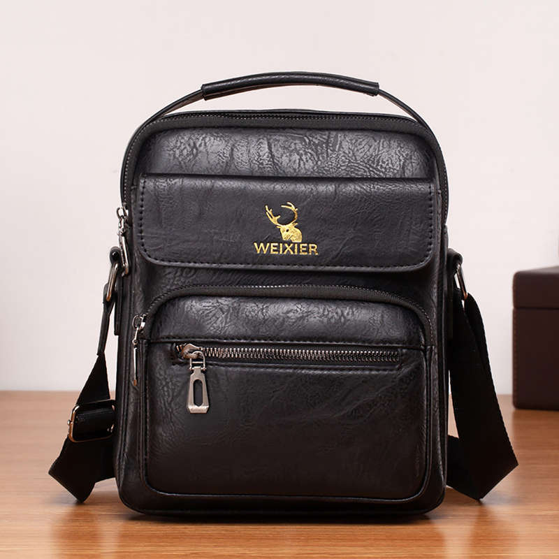 Business Large-Capacity Leather Macbook Storage Bag Travel Backpack Crossbody Bag Handbag