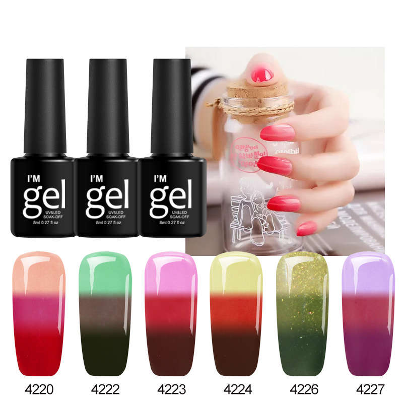 24 Colors Temperature Colors Change Soak-off UV Nail Gel Polish DIY Nail Art