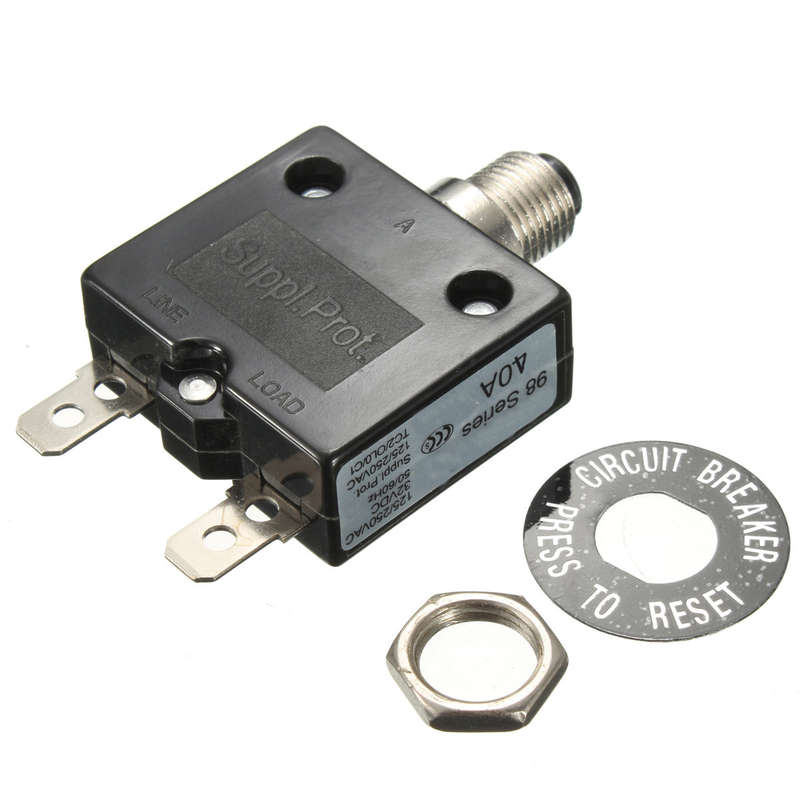 40A 125V/250V AC 50/60Hz Generator Overcurrent Overload Protector Therma