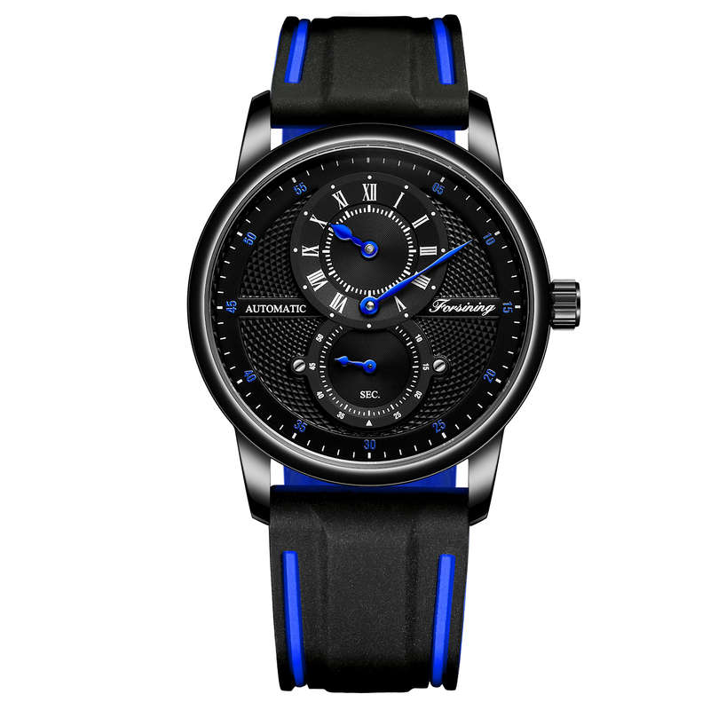 FORSINING FSG8203 Fashion Men Automatic Watch Creative Dial Leather Strap Mechanical Watch