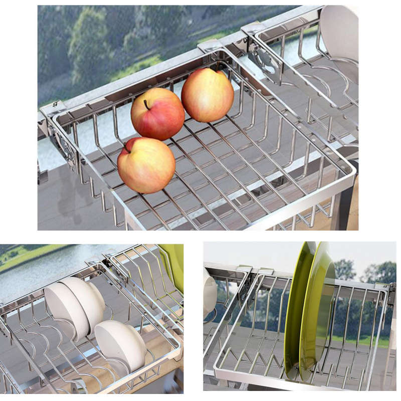 New Stainless Steel Kitchen Shelf Rack Drying Drain Storage Holders Plate Dish Rack Kitchen St