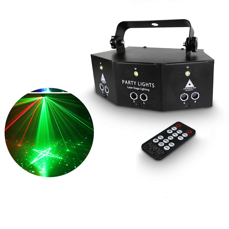 Laser LED Light Remote 9-EYE RGB DMX Projector Strobes DJ KTV Disco St