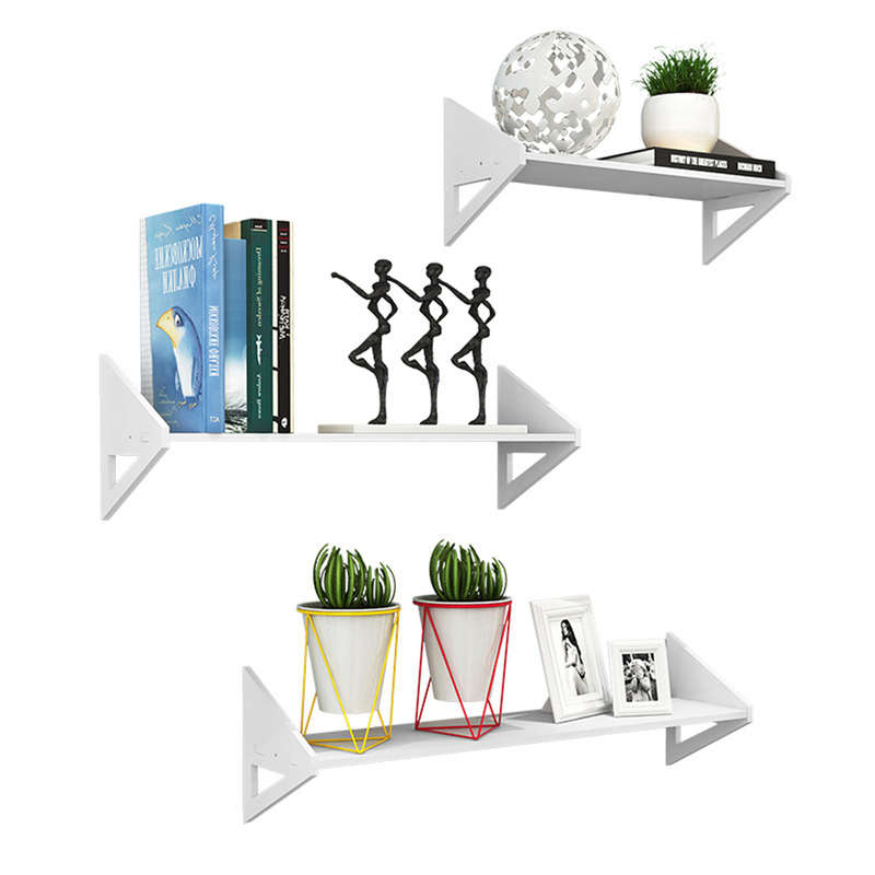 1 Piece Wall-mounted Storage Shelf Rack Punch Free Wall Hanging Bookshelf Home Decoratio...-(Size S)