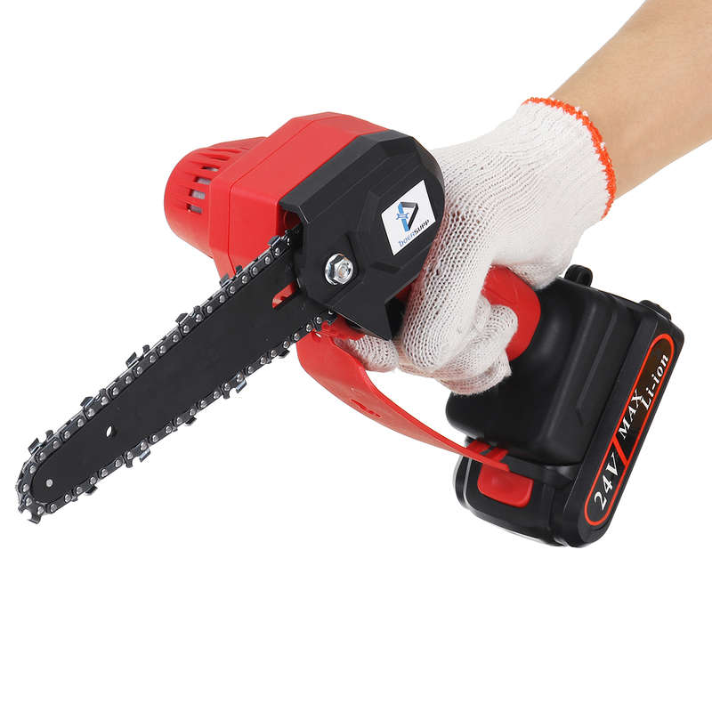 1500W 6Inch Cordless Electric Chain Saw Wood Mini Rechargable Chainsaw Cutter O