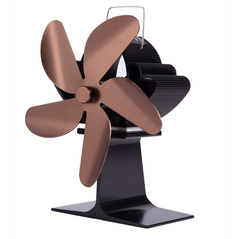5 Blades Stove Fan Quiet Heat Powered Saving Fireplace Ecofan Burner