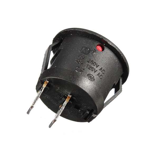 10Pcs Red Mini Round 2 Pin Spst On-Off Rocker Push Button Switch
