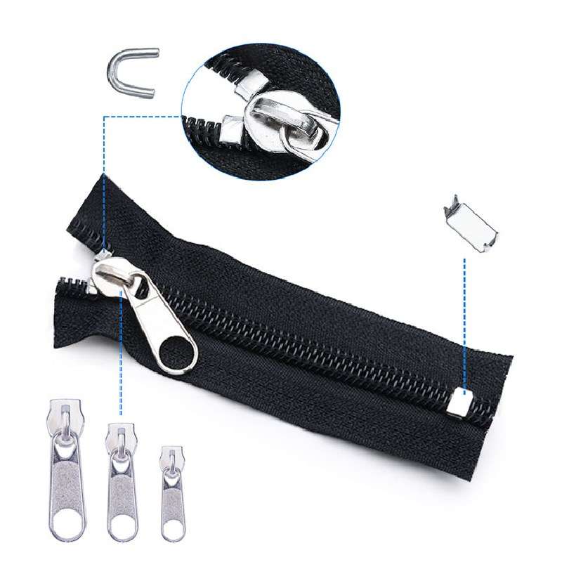 85Pcs Zipper Repair Kit Zipper Replacement Zipper Pull Rescue Kit with Zipper Install Pliers Tool an