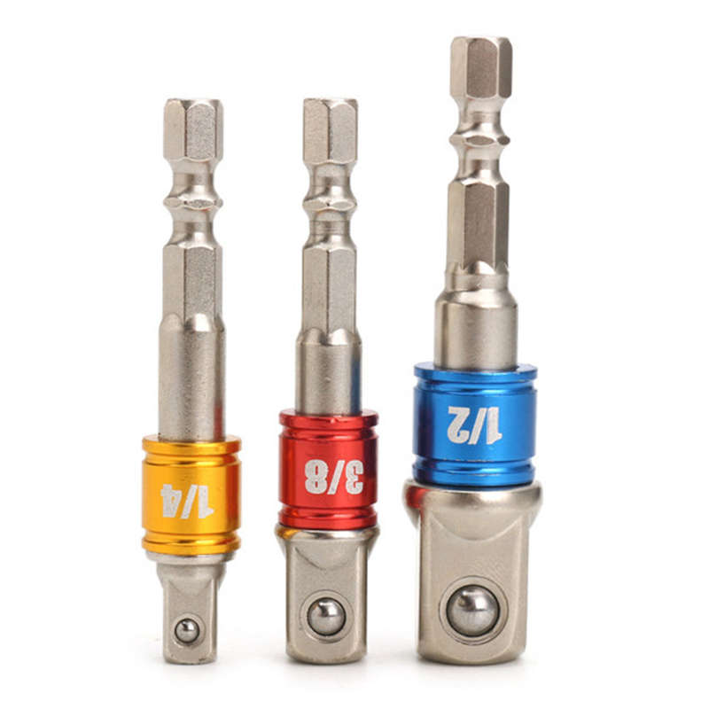 New Drillpro 3Pcs Power Screwdriver Extension Bar Adapter 1/4 Inch Hex Shank Power Screwdriver