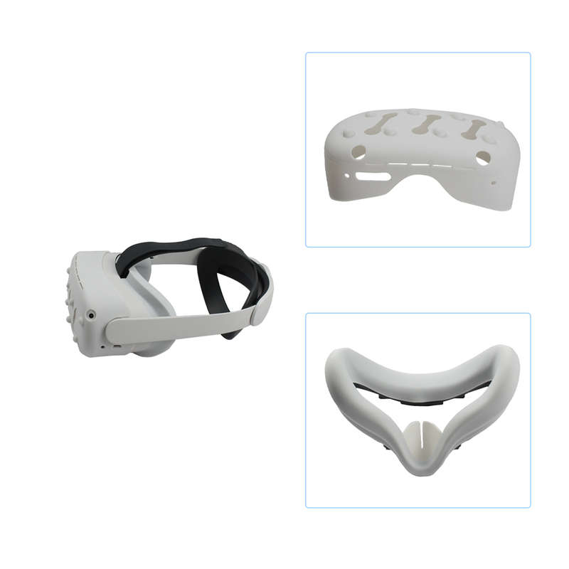 5 In1 Front Cover Eye Mask Pad For Oculus Quest 2 Touch Controller Silicone Grip Skin Thumb Button K