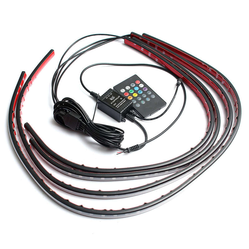 4pcs Waterproof RGB Car LED Decoration Lights Strip Underglow Neon Lamp