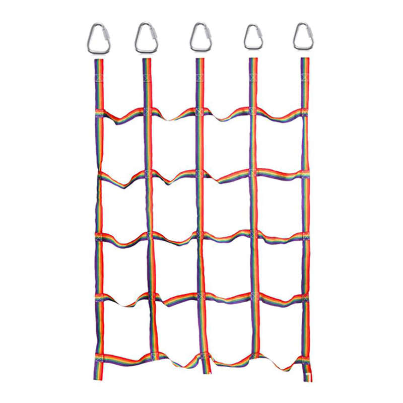 145x185cm Rainbow Nylon Climbing Cargo Net for Kids Outdoor Play Sets Sp