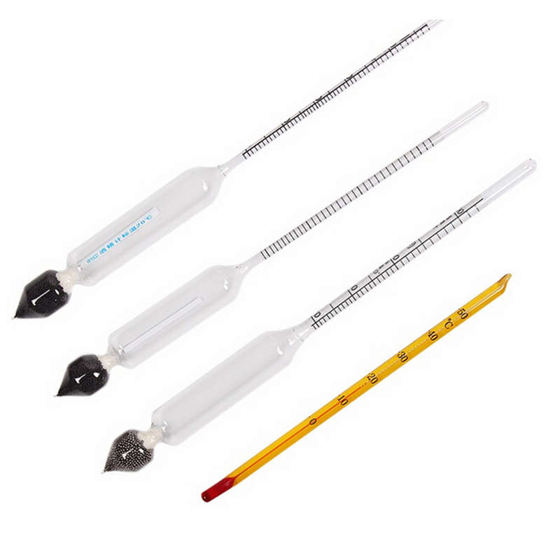 Alcohol Meter 4PCS/Set  Glass Float Gauge Densitometer Alcohol Liquid Meter Hydrometer Wine Teste...