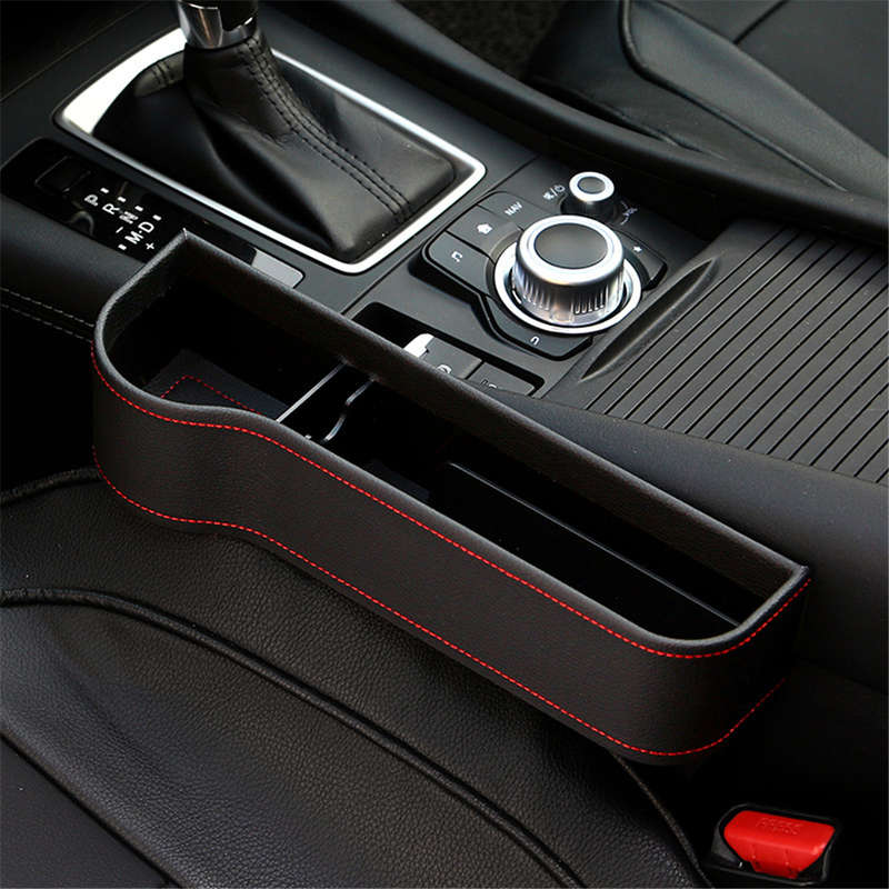 PU Leather Left Side Car Seat Crevice Gap Storage Box