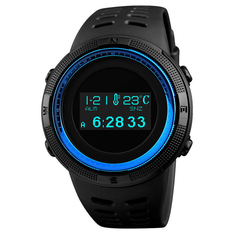 New SKMEI 1360 Compass Thermometer Countdown Pedometer Calorie OLED Digital Watc