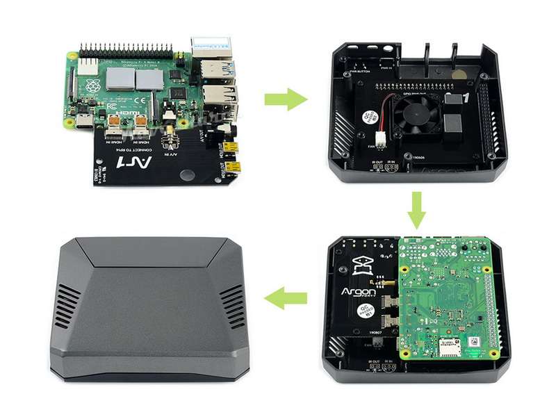 Argon ONE A Decent Aluminum Case for Raspberry Pi 4 with Safe Power Button Cooling Fan