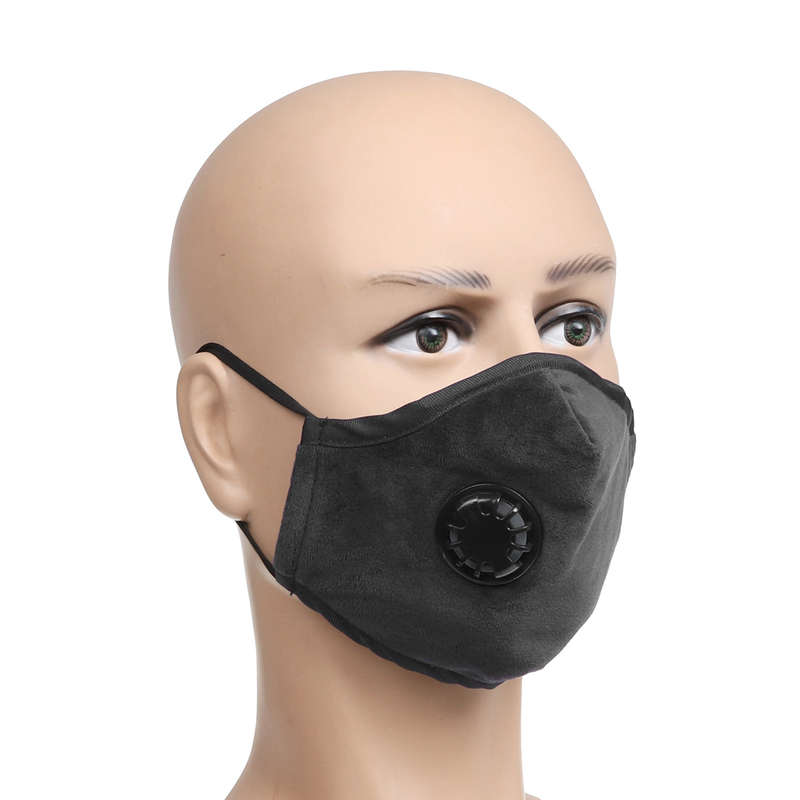 Unisex Mouth PM2.5 Face Mask Anti Dust Face Mouth Cover Mask Dustproof Outdoor Travel (Color Black)