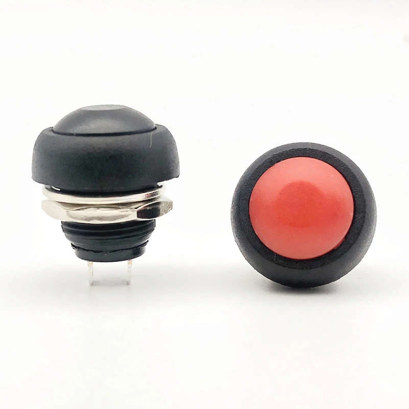 6Pcs Pbs-33B 2Pin Waterproof Mini Round Push Button Switch Since The Reset Non-Locking Buttons 12Mm