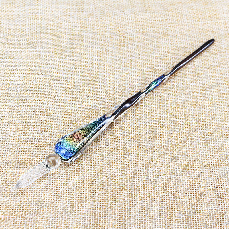 Crystal Glass Dip Pen Ink Set Signature Pen Vintage Handmade Glass Sign Pen Writing Tools