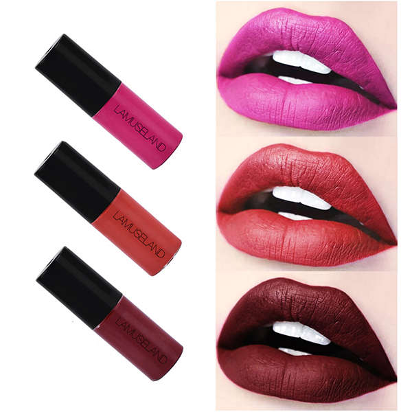12 Colors Matte Liquid Lip Stick Set Mini Lip Gloss Travel Kit Long-Lasting Waterproof