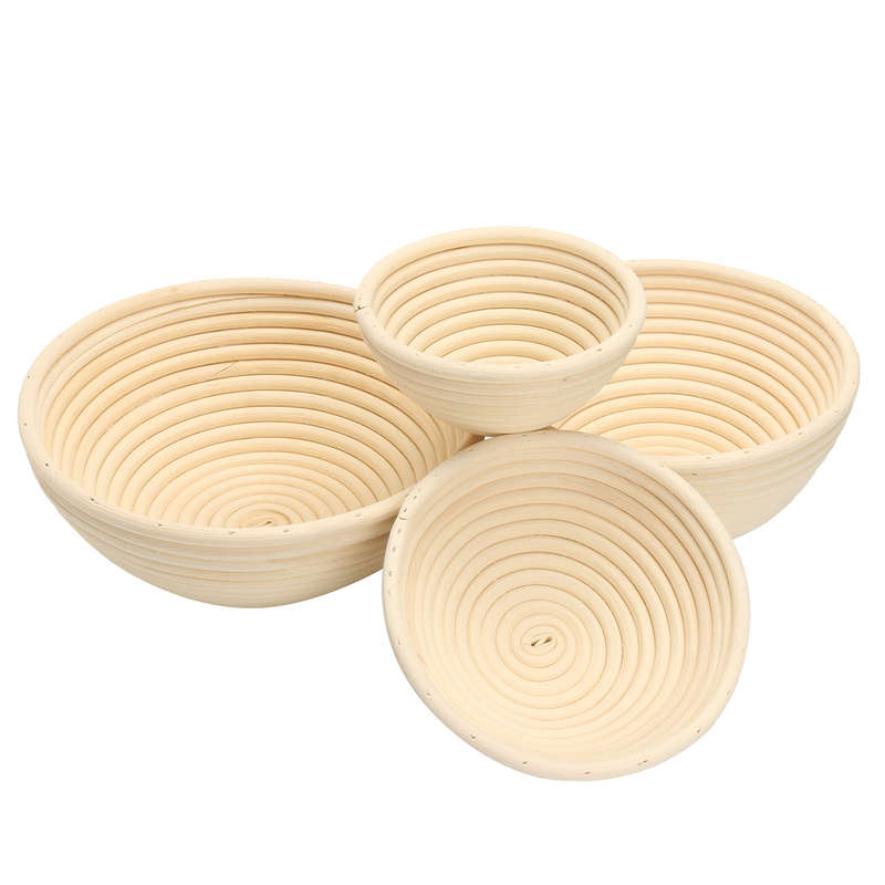Round Banneton Brotform Rattan Basket Bread Dough Proofing Rising Loaf Proving 4 Sizes (Size #3)