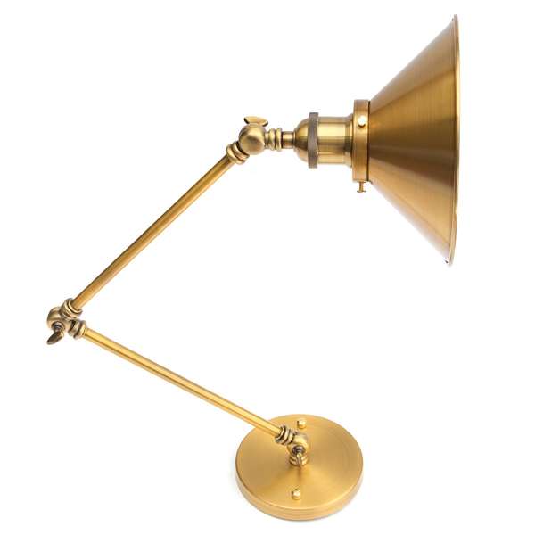 Vintage E27 Swing Arm Brass Wall Lamp Sconce Living Room Stair Restaurant Antique Light
