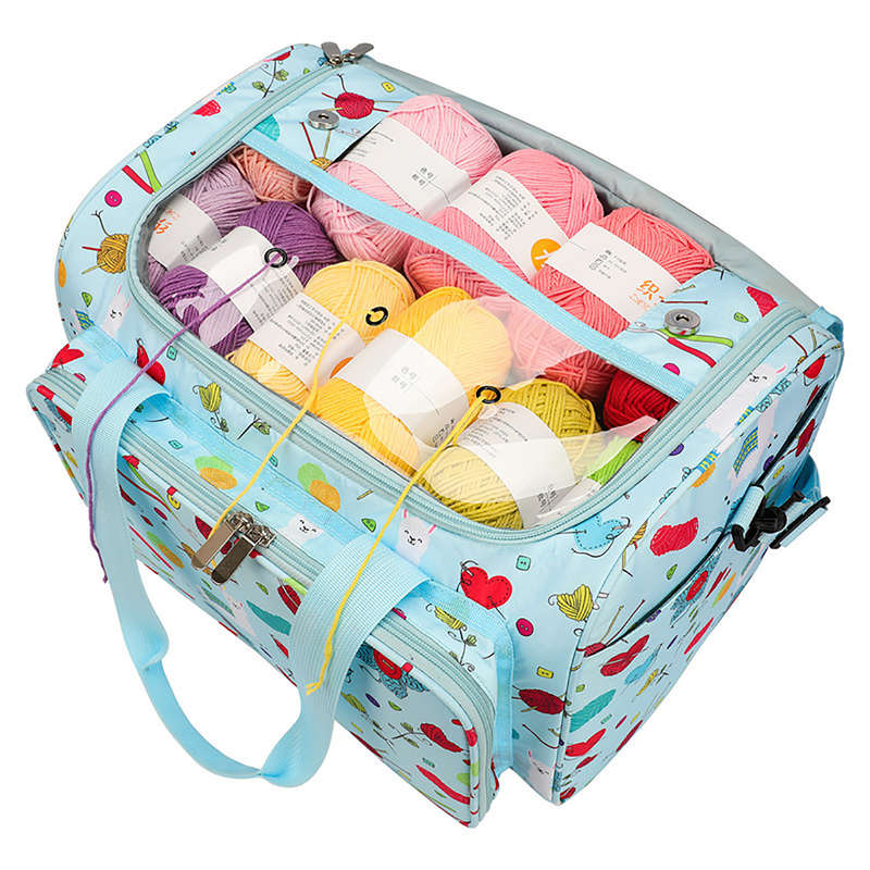 Portable Multi-Pockets Knitting Bag Crafts Wool Crochet Storage Bags Sewing Nee