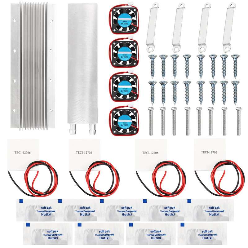 12V Thermoelectric Peltier Semiconductor Refrigeration Water Cooling System Fan Kits (Pin Num 2PIN)