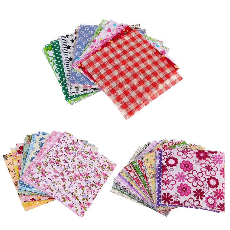 30Pcs/50Pcs/100Pcs DIY Sewing Cloth Assorted Pre-Cut Square Bundle Charm Cotton Floral Quilt Fabric