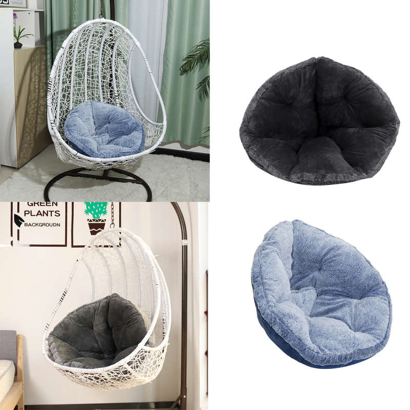 Foldable Hanging Swing Hammock Chair Cushions Seat Pad Rattan Chair Plush Back
