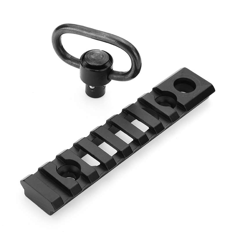 6-Slot 8-Slot Keymod Picatinny Rail Section & Push Button QD Sling Swivel Socket Adapter C (Size #1)