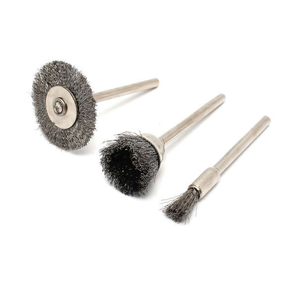 20pcs 3.175mm Shank Wire Steel Wheel Brushes Wheel Set Dremel Accessories