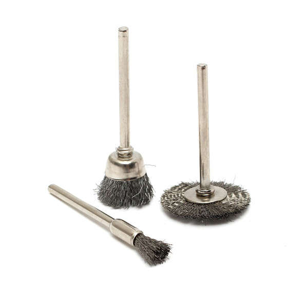 20pcs 3.175mm Shank Wire Steel Wheel Brushes Wheel Set Dremel Accessories