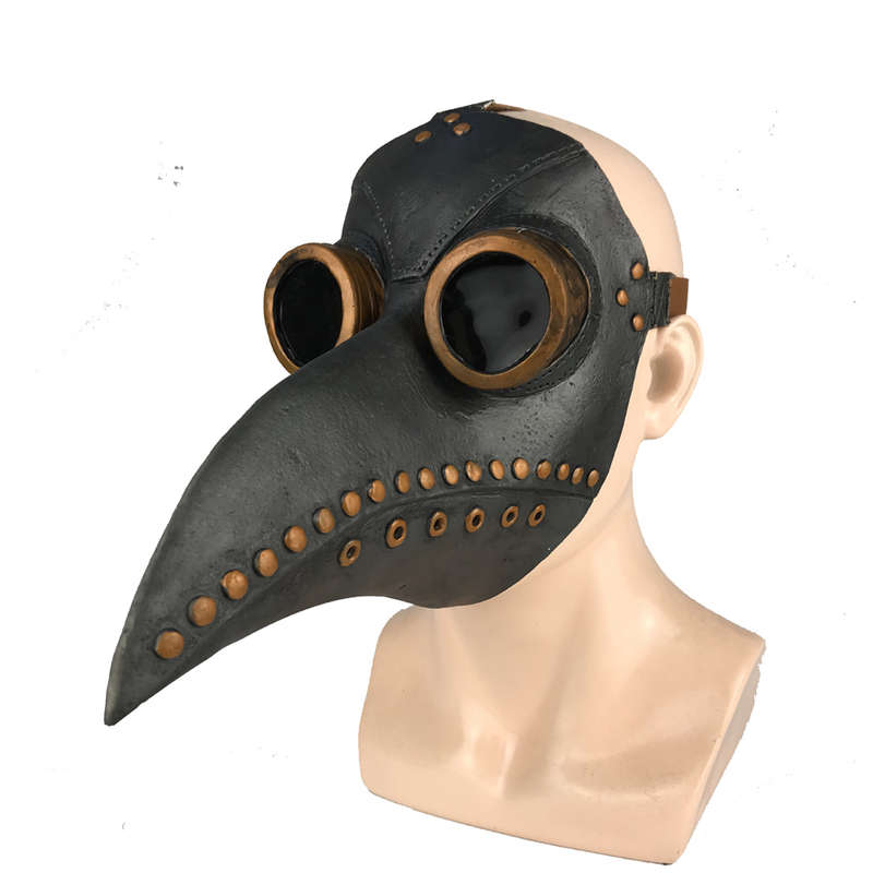 Halloween Medieval Steampunk Plague Doctor Bird Mask Latex Punk Cosplay Masks Long Nose Beak Adult H