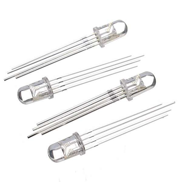 50pcs LED RGB Common Cathode 4-Pin F5 5MM Diode - Free Shipping