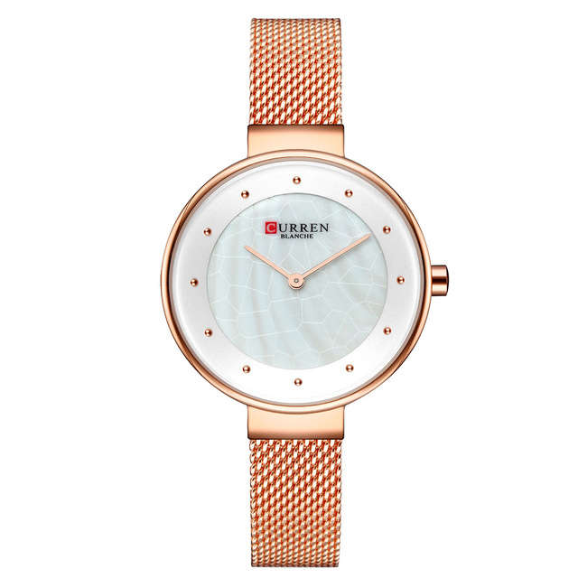 New CURREN 9032 Unique Dial Design Elegant Women Wrist Watch Business Female Qua