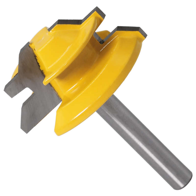 3Pcs 6mm 1/4 Shank Tongue & Grooving Joint Router Bit 45 Degree Lock Miter Router Set Stock Wood Cut