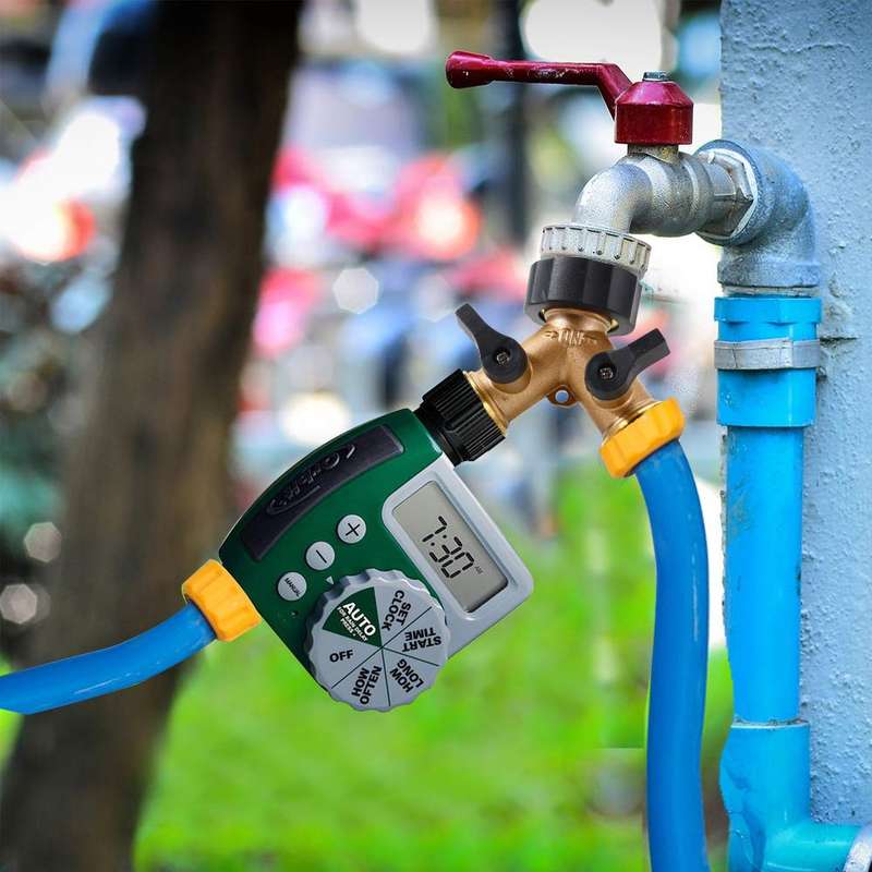 3/4 Inch 2 Way Brass Hose Faucet Manifold Garden Tap Splitter Water Segregator Pipe Divider Switcher